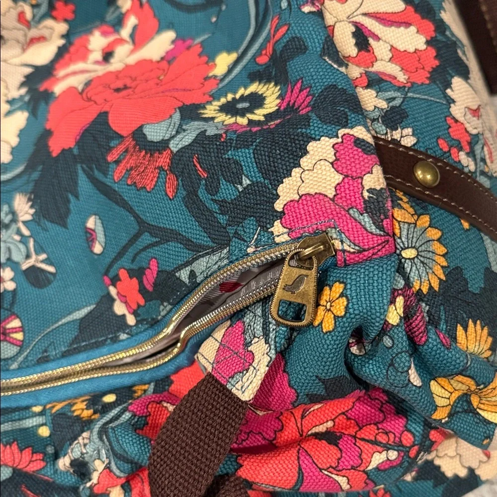 Sakroots Teal and Multicolor Floral Backpack with small pouch - Picture 7 of 10